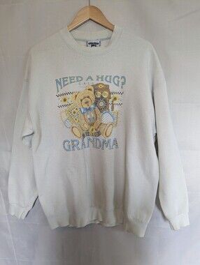 Vintage Lee Heavyweight Need A Hug 1-800 Grandma Crewneck Sweatshirt XL 90s